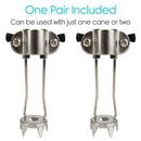 Vive Health Ice Cane Tips, 5-Prong Carbon Steel Base for Snow and Ice Stability, Pair