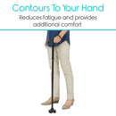 Vive Health LED Folding Cane with Adjustable Height, Quad Base and Pivoting Tip, Black