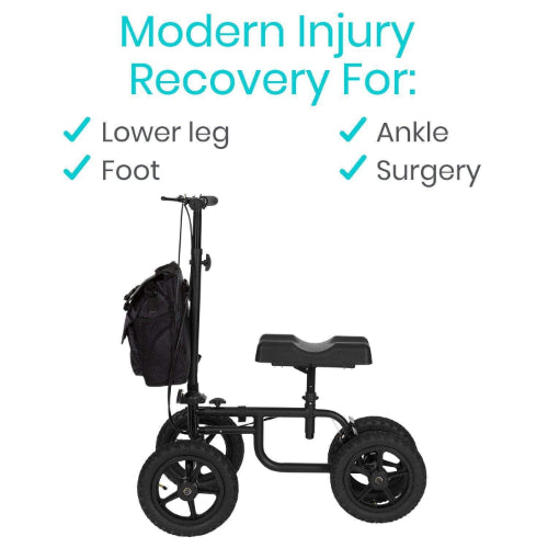 Vive Health All Terrain Knee Walker, Black