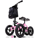 Pink Vive Health All Terrain Knee Walker with 12-inch wheels. Moovkart