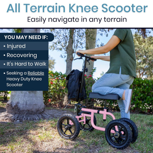 Vive Health All Terrain Knee Walker, Pink