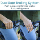 Vive Health All Terrain Knee Walker with Foldable Steel Frame and Adjustable Handle, Red