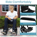 Vive Health Transport Wheelchair with Adjustable Footrests, Black