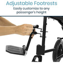 Vive Health Transport Wheelchair with Adjustable Footrests, Black