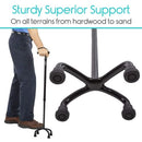 Vive Health Carbon Fiber Quad Cane, Adjustable Height, Self-Standing Base for Support and Stability
