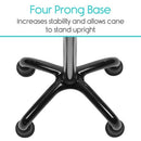 Vive Health Carbon Fiber Quad Cane, Adjustable Height, Self-Standing Base for Support and Stability