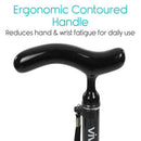 Vive Health Carbon Fiber Quad Cane, Adjustable Height, Self-Standing Base for Support and Stability