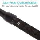 Vive Health Carbon Fiber Quad Cane, Adjustable Height, Self-Standing Base for Support and Stability