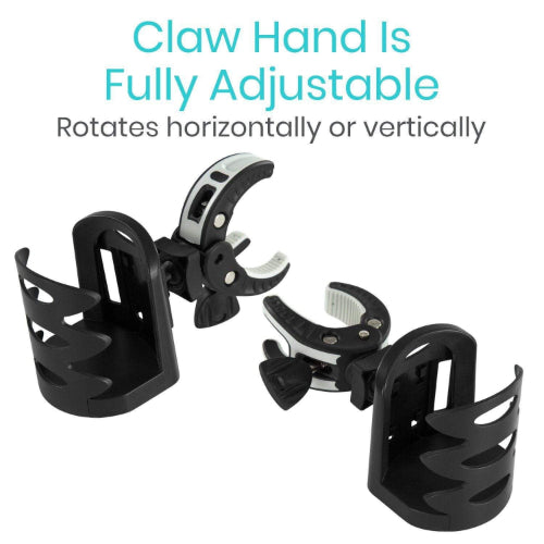 Vive Health Clip On Cup Holder, Non-slip Clamp, Expandable 3 Inch Base