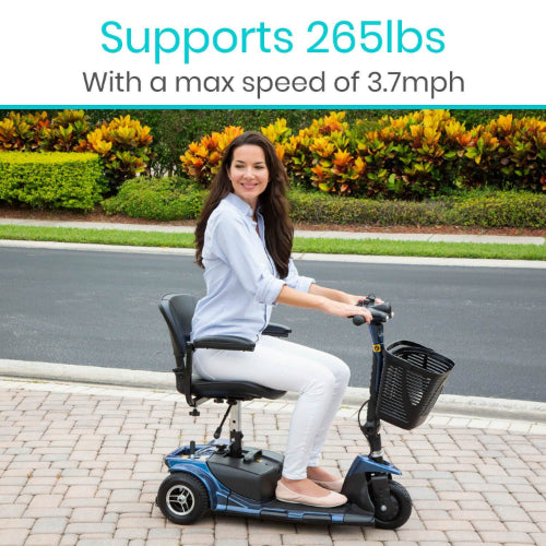 Vive Health 3 Wheel Mobility Scooter, Blue