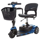 Vive Health 3 Wheel Mobility Scooter, 12.4 Mile Range with Flat-Free Tires and 265 lbs Capacity, Blue