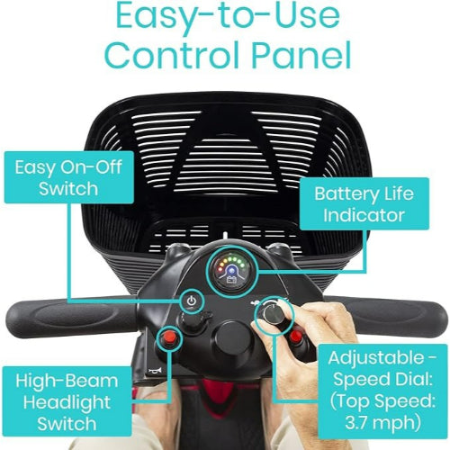 Vive Health 3 Wheel Mobility Scooter, Red