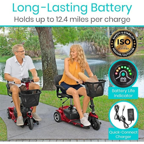 Vive Health 3 Wheel Mobility Scooter, Red
