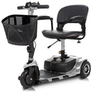 Vive Health 3 Wheel Mobility Scooter, 12.4 Mile Range, Flat-Free Tires and 265 lbs Capacity, Silver