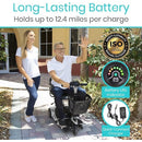 Vive Health 3 Wheel Mobility Scooter, 12.4 Mile Range, Flat-Free Tires and 265 lbs Capacity, Silver