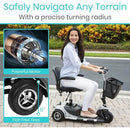 Vive Health 3 Wheel Mobility Scooter, 12.4 Mile Range, Flat-Free Tires and 265 lbs Capacity, Silver