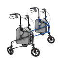 Vive Health Tri-Wheel Rollator – Lightweight, Foldable Mobility Walker with Brakes for Stability & Easy Maneuverability, Moovkart.