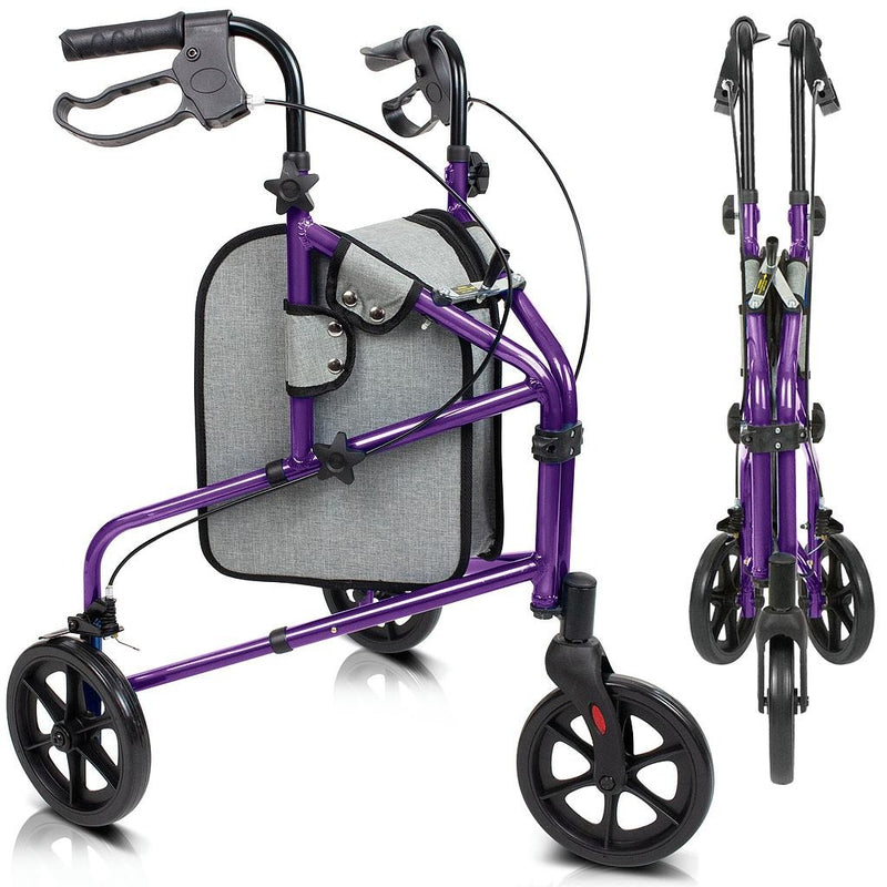 Vive Health 3 Wheel Rollator, Purple