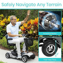 Vive Health 4-Wheel Mobility Scooter with Padded Seat, 12.4 Mile Range and 265 lbs Capacity
