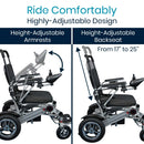 Vive Health Foldable Electric Power Wheelchair, Long Range Lightweight Transport Chair