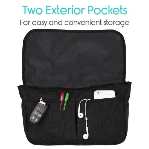 Vive Health Mobility Side Bag, Zippered with Flap, Black