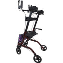 Vive Health Upright Rollator Walker, Foldable Mobility Aid with Padded Transport Seat, Black
