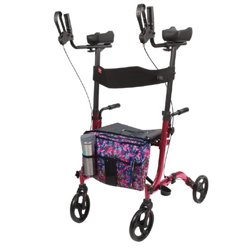 Vive Health Upright Walker Floral Bundle, Red