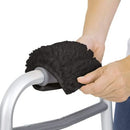 Vive Health Sheepskin Walker Grips, Foam Padding and Non-Slip for Mobility Aid, Black, Pair