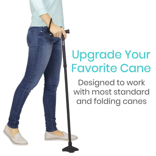 Vive Health Standing Cane Tip, .75" Cane Replacement, Compact Quad