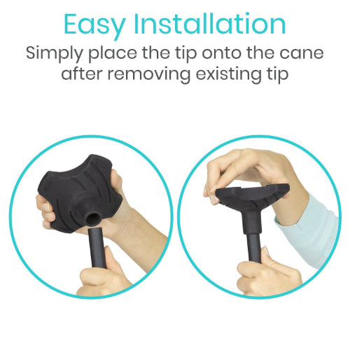 Vive Health Standing Cane Tip, 0.75 Inches Cane Replacement