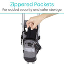 Vive Health Crutch Bag, Water Resistant Carry Pouch with Adjustable Non-Slip Straps, Gray