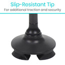 Vive Health Carbon Fiber Standing Cane with Quad Tip, Derby Grip, Black