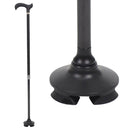 Vive Health Carbon Fiber Standing Cane with Quad Tip, Derby Grip, Black