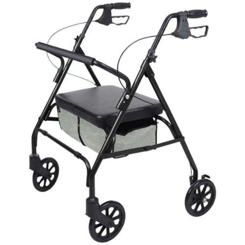 Vive Health Bariatric Rollator, Adjustable Steel Frame, Black
