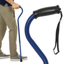 Vive Health Offset Bariatric Cane, Heavy-Duty Steel Support, Adjustable Height, Dark Blue