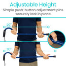 Vive Health Offset Bariatric Cane, Heavy-Duty Steel Support, Adjustable Height, Dark Blue