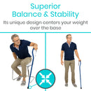 Vive Health Offset Bariatric Cane, Heavy-Duty Steel Support, Adjustable Height, Dark Blue