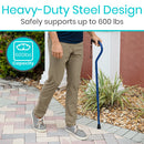 Vive Health Offset Bariatric Cane, Heavy-Duty Steel Support, Adjustable Height, Dark Blue