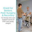 Vive Health Transport Stand Assist Padded Steel Frame, Locking Base, Supports 400 lbs