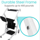 Vive Health Transport Stand Assist Padded Steel Frame, Locking Base, Supports 400 lbs
