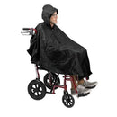 Vive Health Wheelchair Poncho, Full Coverage, Waterproof Nylon, Black