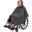 Vive Health Wheelchair Poncho, Full Coverage, Waterproof Nylon, Black