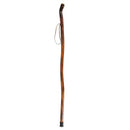 Vive Health Wooden Walking Stick, Clear Finish Grooved Handle, Leather Wrist Strap, 48 Inches