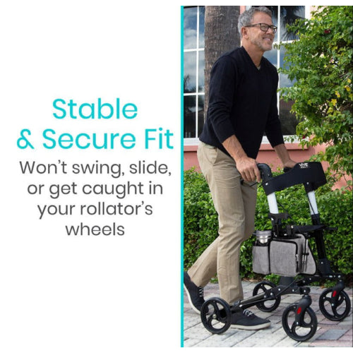 Vive Health Rollator Side Bag, Water Resistant, Gray