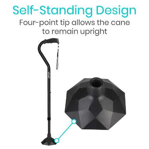 Vive Health Standing Dome Cane Tip, .75" Replacement, Compact Base