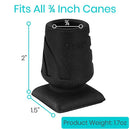 Vive Health Shock Absorbing Cane Tips Fits Standard 3/4 Inch Canes, Non-Slip Rubber, Black, 2 Pack