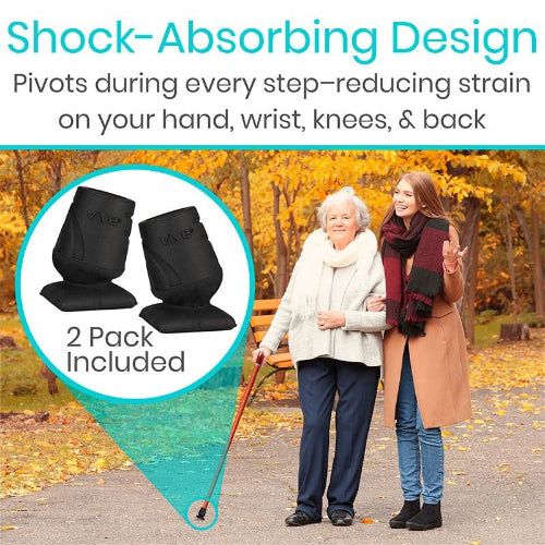 Vive Health Shock Absorbing Cane Tip, Set of 2