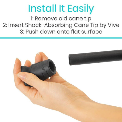 Vive Health Shock Absorbing Cane Tip, Set of 2