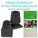 Vive Health Shock Absorbing Cane Tips Fits Standard 3/4 Inch Canes, Non-Slip Rubber, Black, 2 Pack