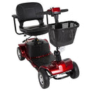 Vive Health 4-Wheel Mobility Scooter with Delta Tiller, 15.5 Mile Range and 298 lbs Capacity, Red